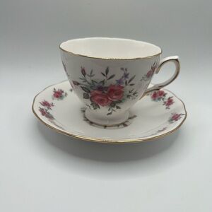 Floral Bone China Teacup and Saucer Set